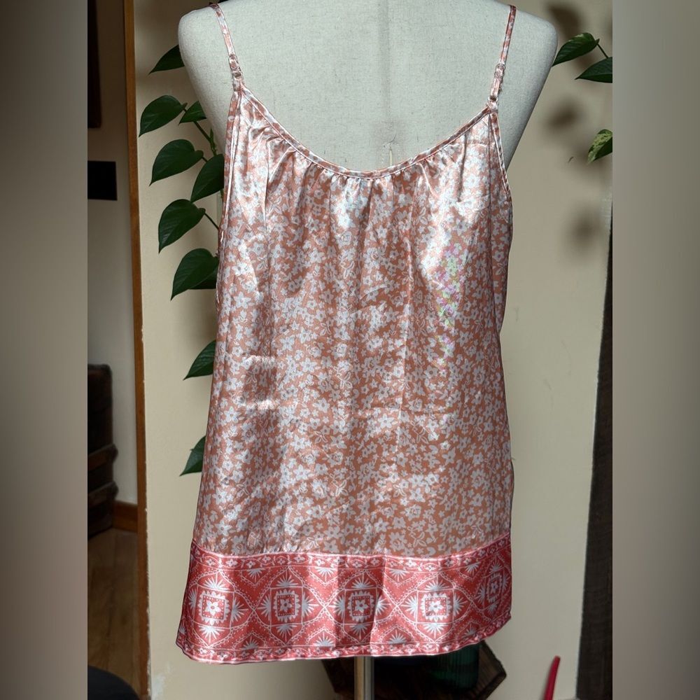 George Pink Floral Chemise with Lace Trim Size XL